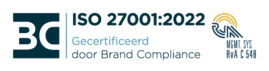 ISO 27001:2022 - Gecertificeerd door Brand Compliance - RvA C 548